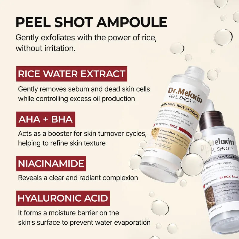๐ Peel Shot Glow Rice Ampoule Duo