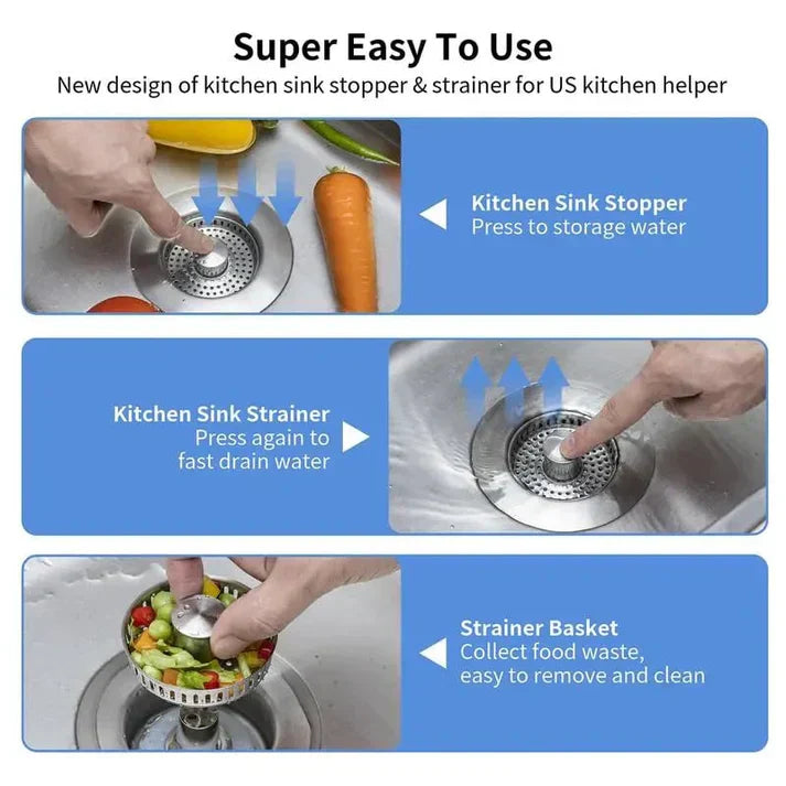 🔥LAST DAY 53% OFF-Upgraded 3 in 1 Kitchen Sink Drain Strainer